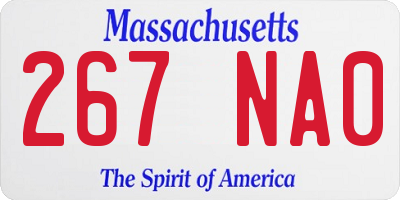 MA license plate 267NA0