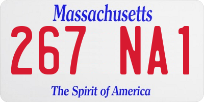 MA license plate 267NA1
