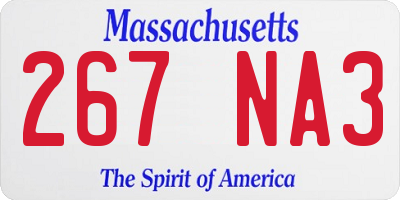 MA license plate 267NA3
