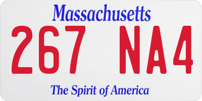 MA license plate 267NA4