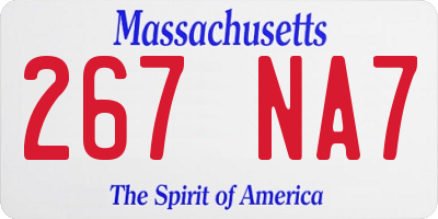 MA license plate 267NA7
