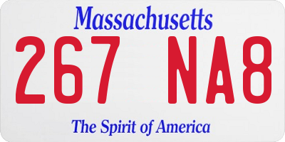 MA license plate 267NA8