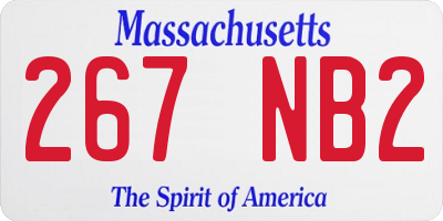 MA license plate 267NB2