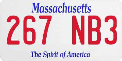 MA license plate 267NB3