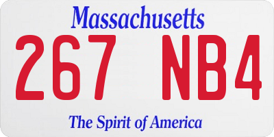 MA license plate 267NB4