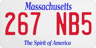 MA license plate 267NB5