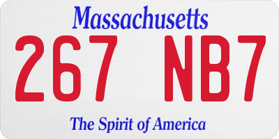 MA license plate 267NB7