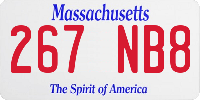 MA license plate 267NB8