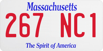MA license plate 267NC1