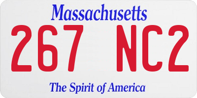 MA license plate 267NC2