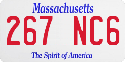 MA license plate 267NC6