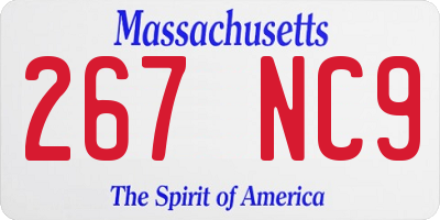 MA license plate 267NC9