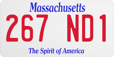 MA license plate 267ND1