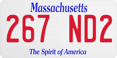 MA license plate 267ND2