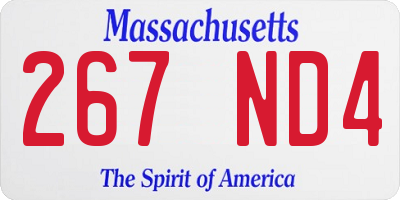 MA license plate 267ND4