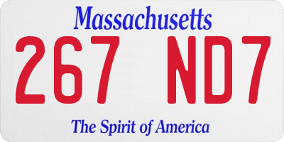 MA license plate 267ND7