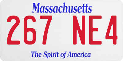 MA license plate 267NE4