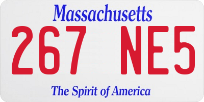 MA license plate 267NE5