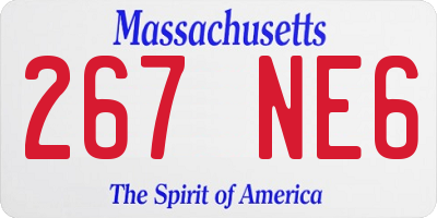 MA license plate 267NE6