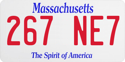 MA license plate 267NE7