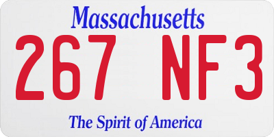 MA license plate 267NF3