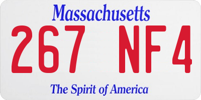 MA license plate 267NF4