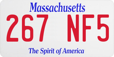 MA license plate 267NF5