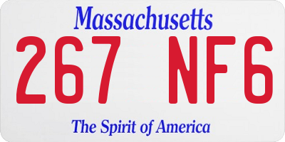 MA license plate 267NF6