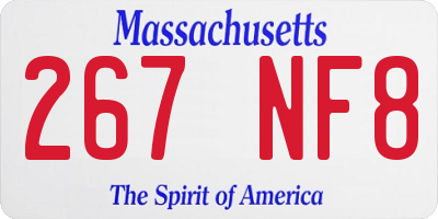 MA license plate 267NF8