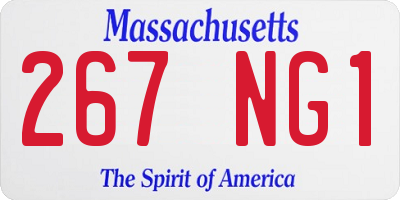 MA license plate 267NG1
