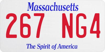 MA license plate 267NG4
