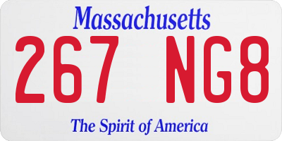 MA license plate 267NG8