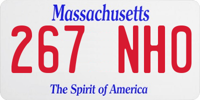 MA license plate 267NH0