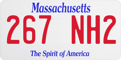 MA license plate 267NH2