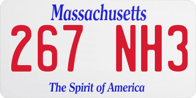 MA license plate 267NH3