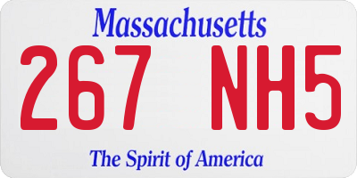 MA license plate 267NH5