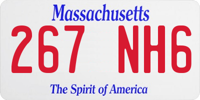 MA license plate 267NH6