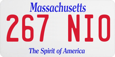 MA license plate 267NI0
