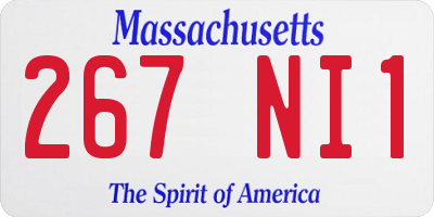 MA license plate 267NI1