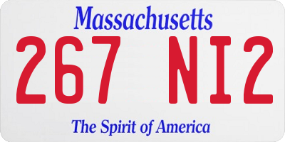 MA license plate 267NI2