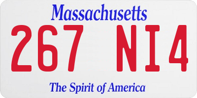 MA license plate 267NI4
