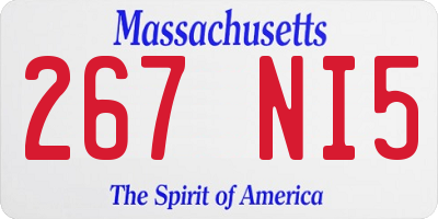 MA license plate 267NI5