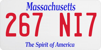MA license plate 267NI7