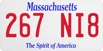 MA license plate 267NI8