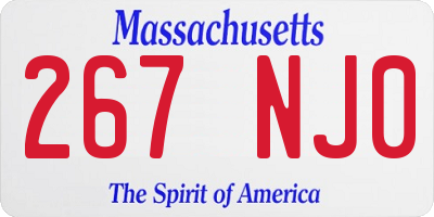 MA license plate 267NJ0