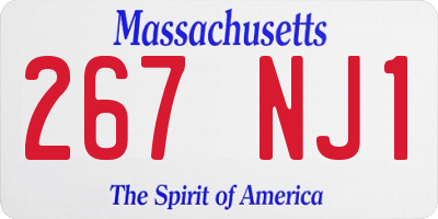 MA license plate 267NJ1
