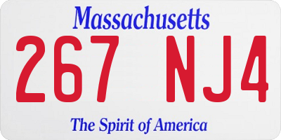 MA license plate 267NJ4