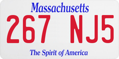 MA license plate 267NJ5