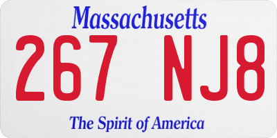 MA license plate 267NJ8