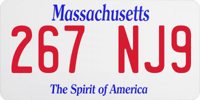 MA license plate 267NJ9